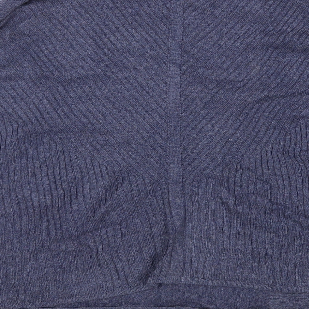 George Womens Blue V-Neck  Nylon Wrap Jumper Size 14