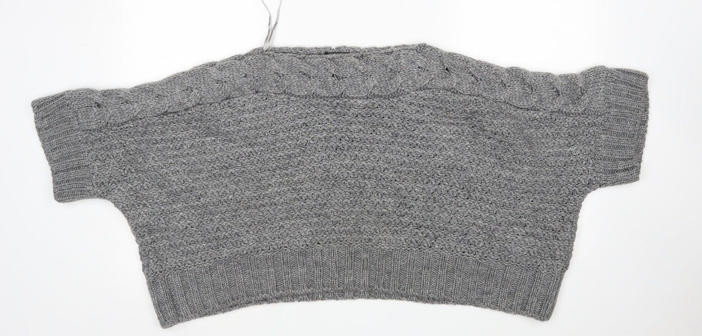 M&S Mens Grey Round Neck  Acrylic Pullover Jumper Size L