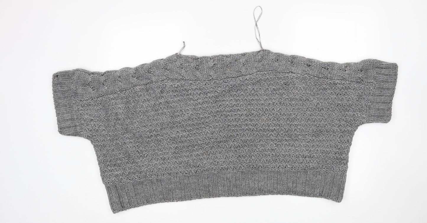 M&S Mens Grey Round Neck  Acrylic Pullover Jumper Size L