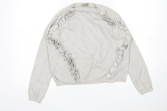 ASOS Womens Grey Round Neck  Viscose Pullover Jumper Size 8