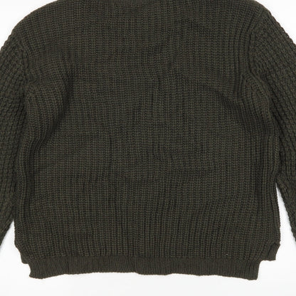 Select Womens Green Round Neck  Acrylic Pullover Jumper Size 14