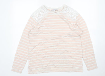 Next Womens Multicoloured Round Neck Striped Cotton Pullover Jumper Size 16
