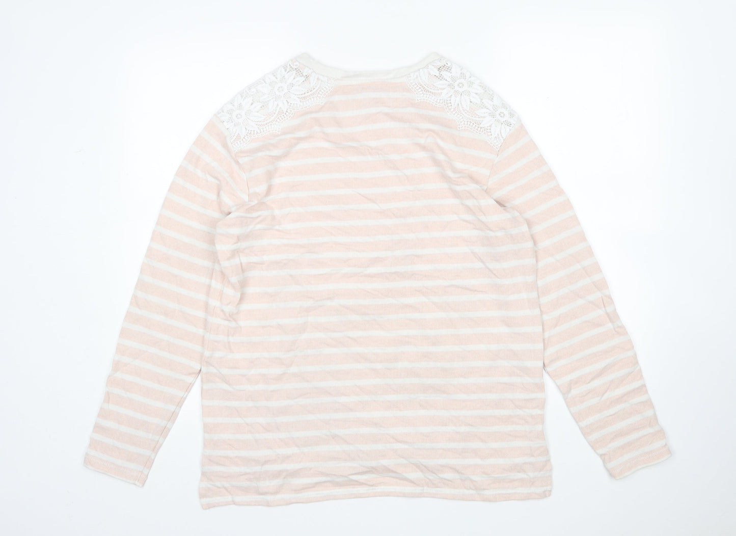 NEXT Womens Multicoloured Round Neck Striped Cotton Pullover Jumper Size 16