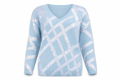 ASOS Womens Blue V-Neck  Acrylic Pullover Jumper Size 6