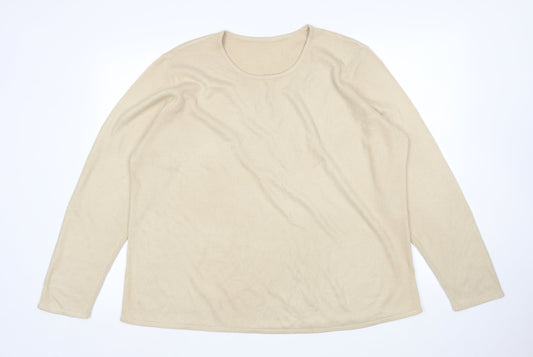 Preworn Womens Beige Round Neck  Acrylic Pullover Jumper Size XL