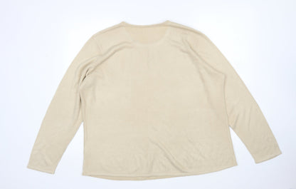 Preloved Preworn Womens Beige Round Neck  Acrylic Pullover Jumper Size XL - Back