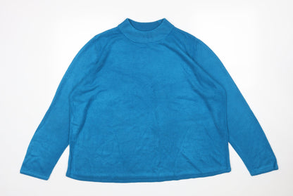 Preloved BM Womens Blue Mock Neck  Acrylic Pullover Jumper Size XL - Front