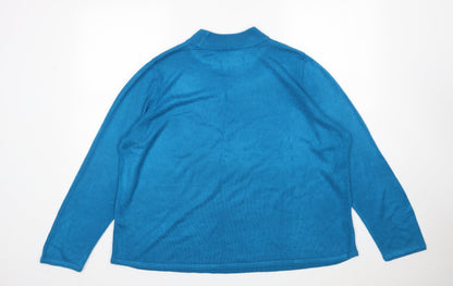 Preloved BM Womens Blue Mock Neck  Acrylic Pullover Jumper Size XL - Back