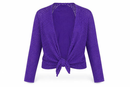 Bonmarché Womens Purple V-Neck Cotton Cardigan Jumper Size M
