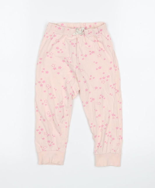 Primark Girls Pink Polka Dot Cotton  Pyjama Pants Size 2-3 Years