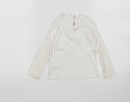 Preloved NEXT Girls White  Cotton Basic T-Shirt Size 18-24 Months Round Neck - Back