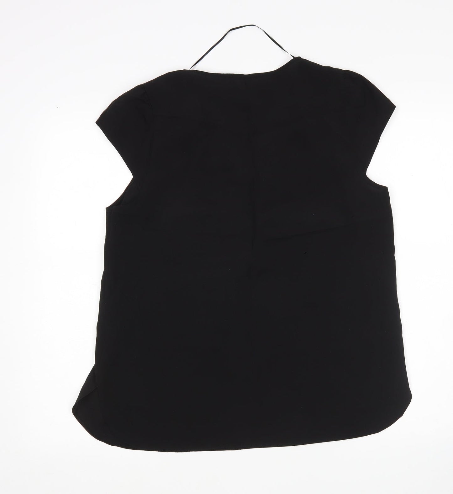 Atmosphere  Womens Black  Polyester Basic Blouse Size 14 V-Neck