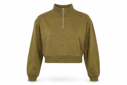 H&M Womens Green  Cotton Pullover Sweatshirt Size S