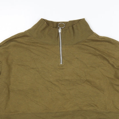 H&M Womens Green  Cotton Pullover Sweatshirt Size S