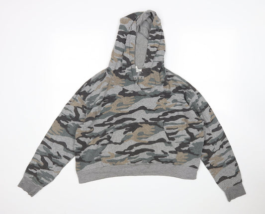 FOREVER 21 Womens Multicoloured Camouflage Cotton Pullover Hoodie Size L