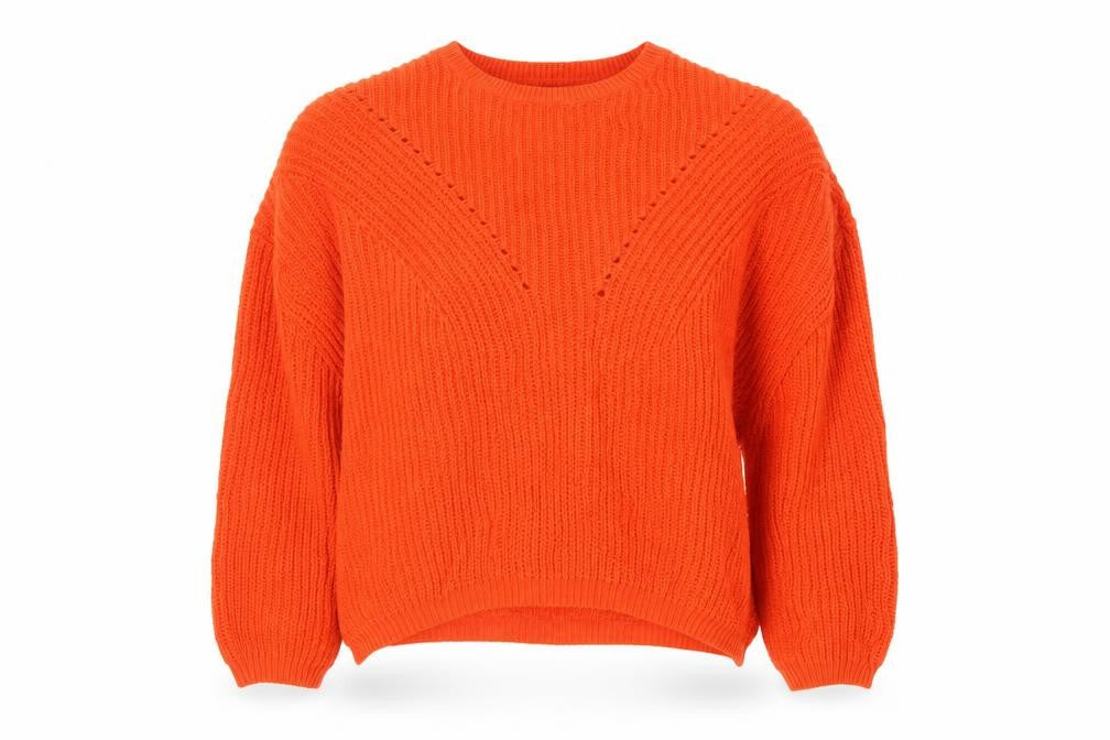 Peacocks Womens Orange  Acrylic Pullover Sweatshirt Size L