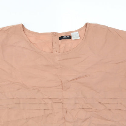 La Redoute Womens Orange Striped Viscose Basic T-Shirt Size 10 Round Neck