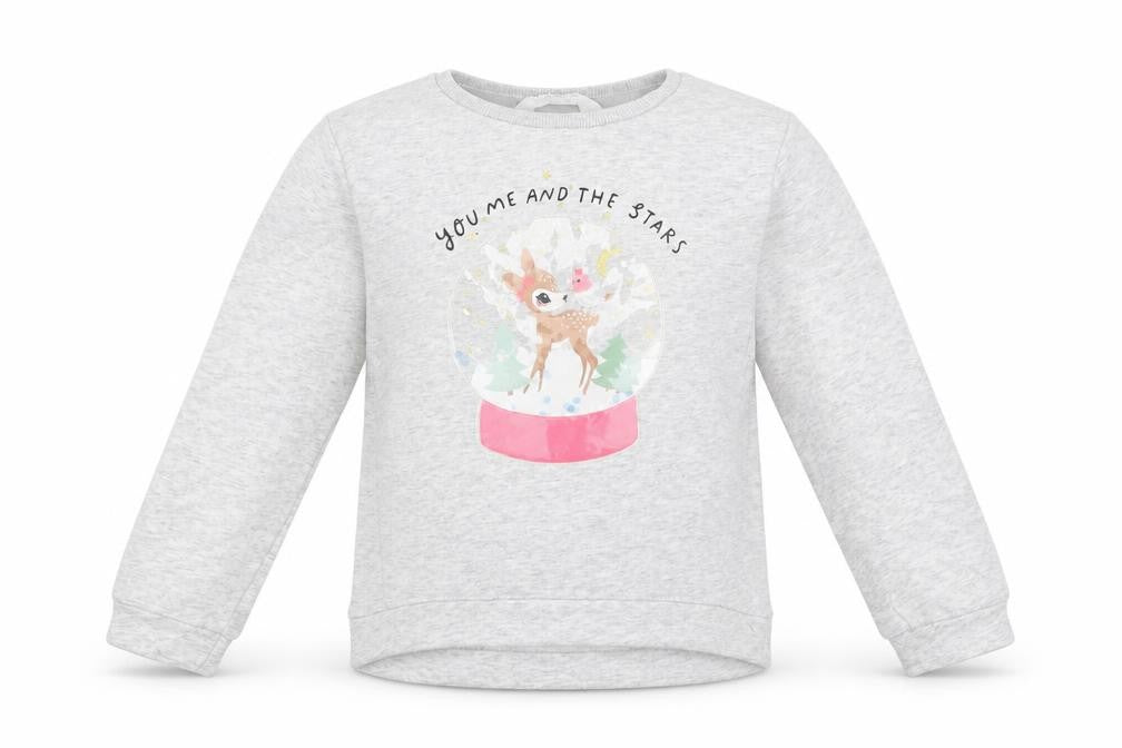 H&M Girls Grey  Cotton Pullover Sweatshirt Size 7-8 Years   - YOU ME AND THE STARS
