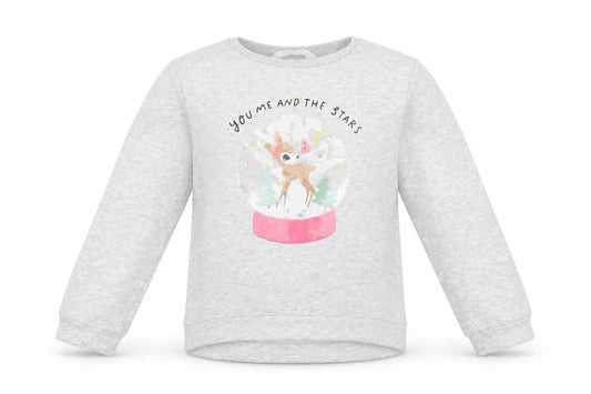 H&M Girls Grey  Cotton Pullover Sweatshirt Size 7-8 Years   - YOU ME AND THE STARS