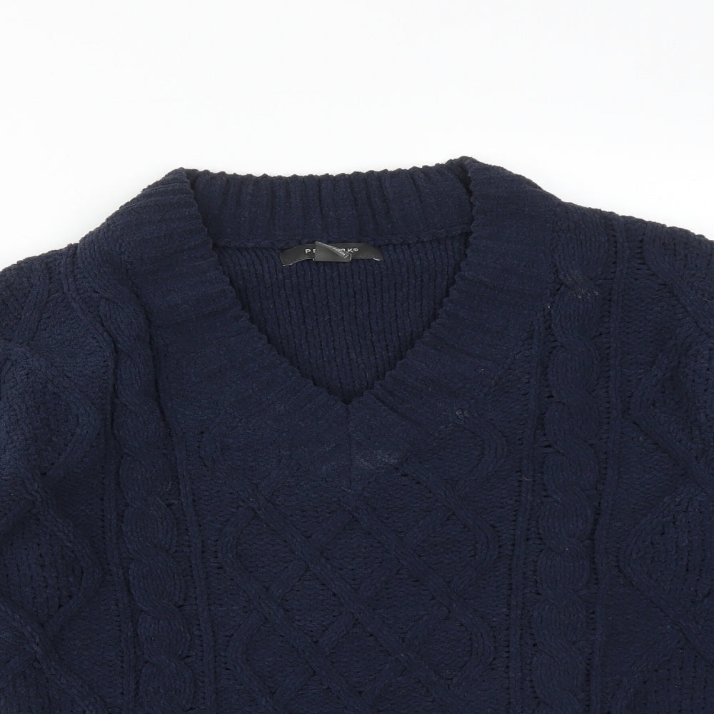 Primark Mens Blue Striped Polyester Pullover Sweatshirt Size S