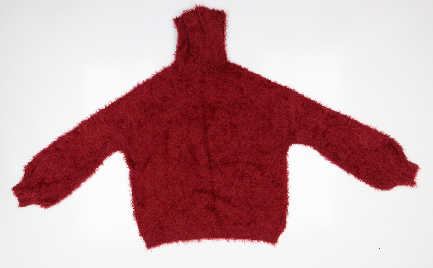 QED London Womens Red Roll Neck  Nylon Pullover Jumper Size M