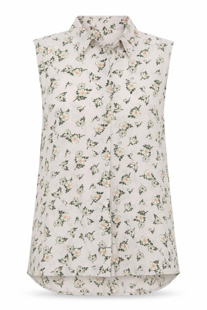New Look Womens Pink Floral Polyester Basic Button-Up Size 10 Collared
