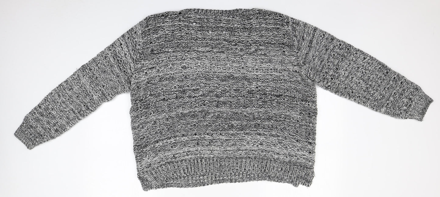 Papaya Womens Grey Roll Neck  Cotton Pullover Jumper Size 18