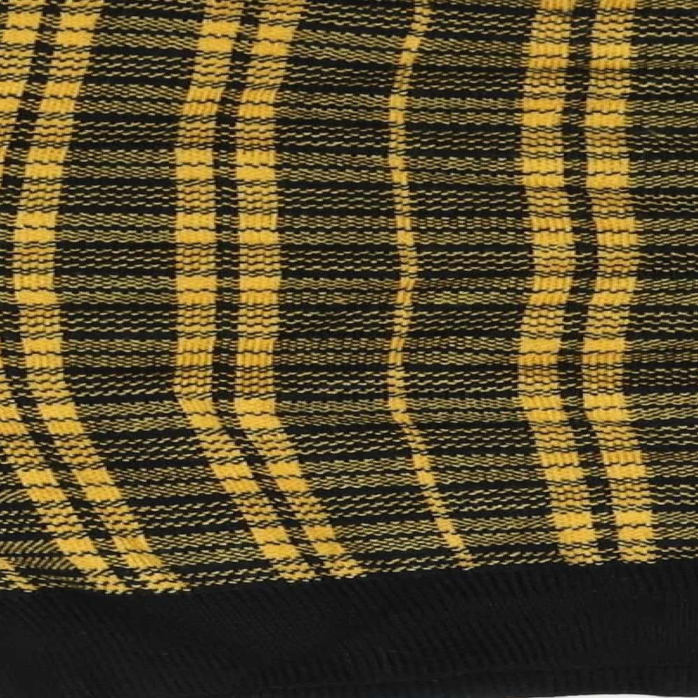 Primark Womens Yellow Roll Neck Plaid Viscose Pullover Jumper Size 4