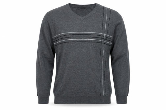 Cedarwood State Mens Grey Round Neck Acrylic Pullover Jumper Size M