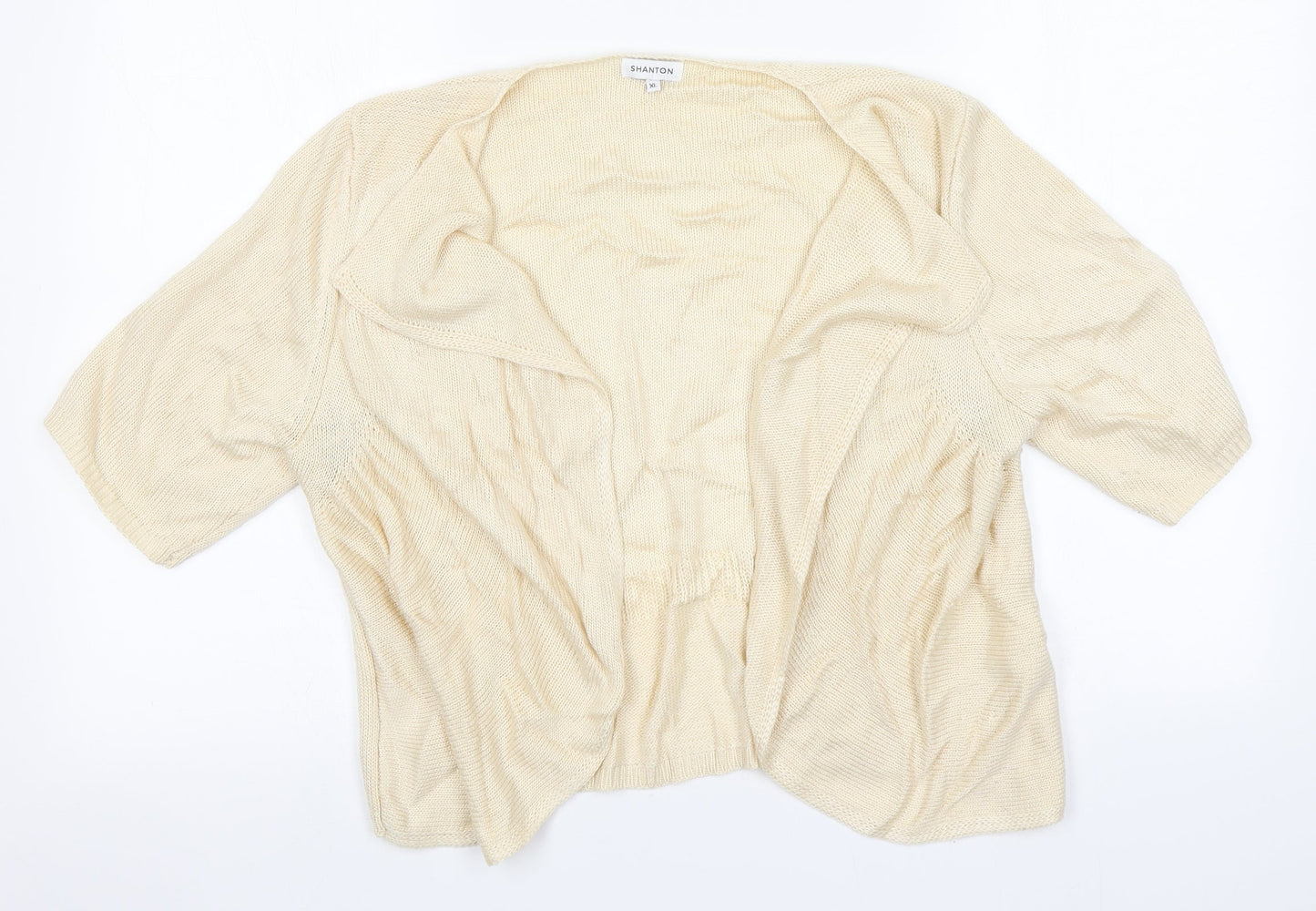 Preworn Womens Ivory Round Neck  Acrylic Cardigan Jumper Size XL