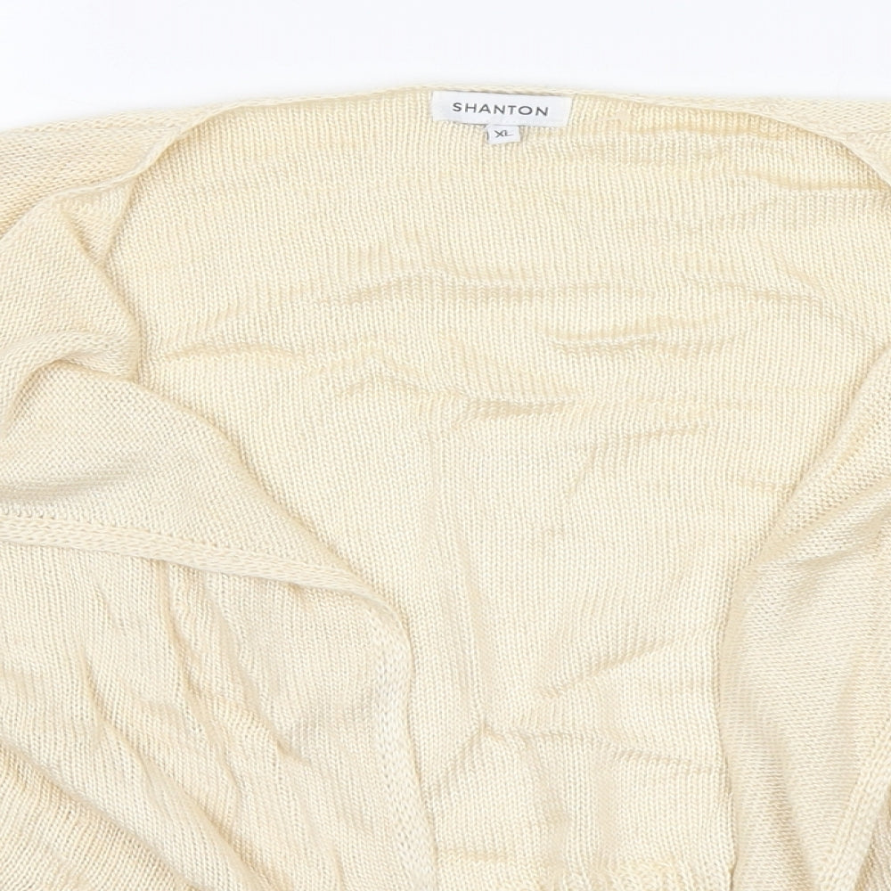 Preworn Womens Ivory Round Neck  Acrylic Cardigan Jumper Size XL
