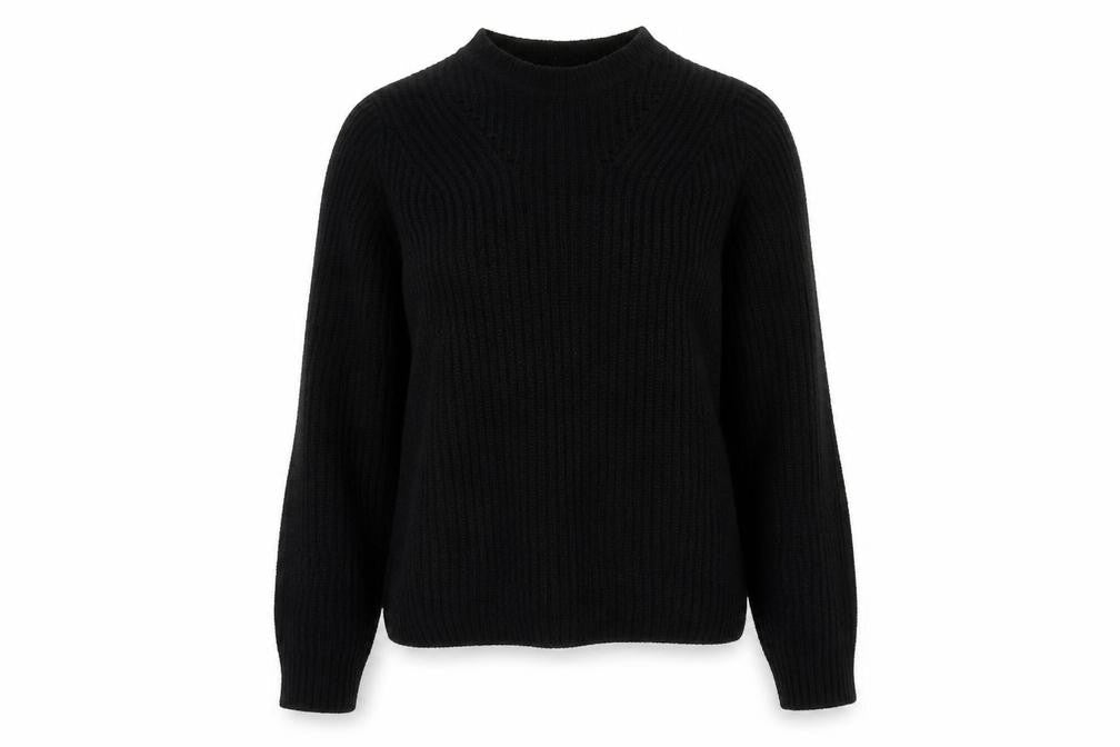 Papaya Womens Black Round Neck  Acrylic Pullover Jumper Size M