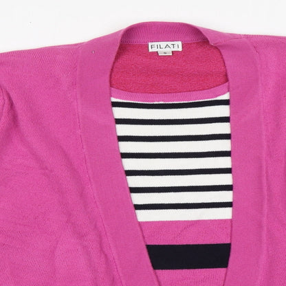 Preloved FILAT! Womens Pink Round Neck  Acrylic Pullover Jumper Size S - Detail