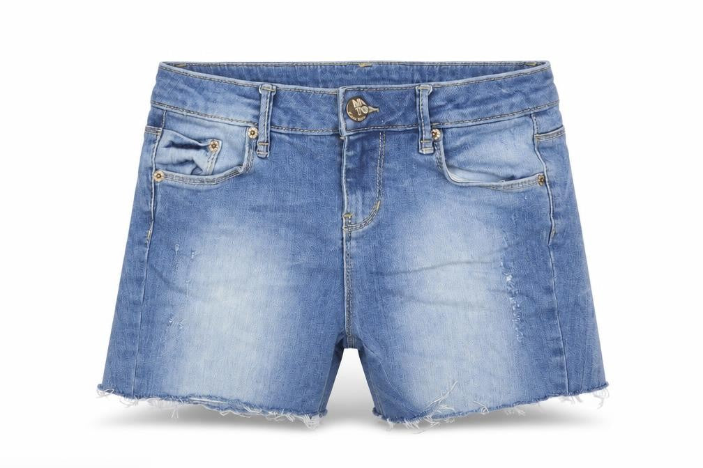 Topshop Womens Blue  Cotton Cut-Off Shorts Size 26 L3 in Regular