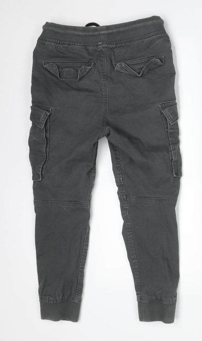 Preloved H&M Boys Grey  Cotton Cargo Trousers Size 9 Months  Regular - Back