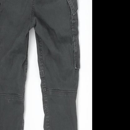Preloved H&M Boys Grey  Cotton Cargo Trousers Size 9 Months  Regular - Label
