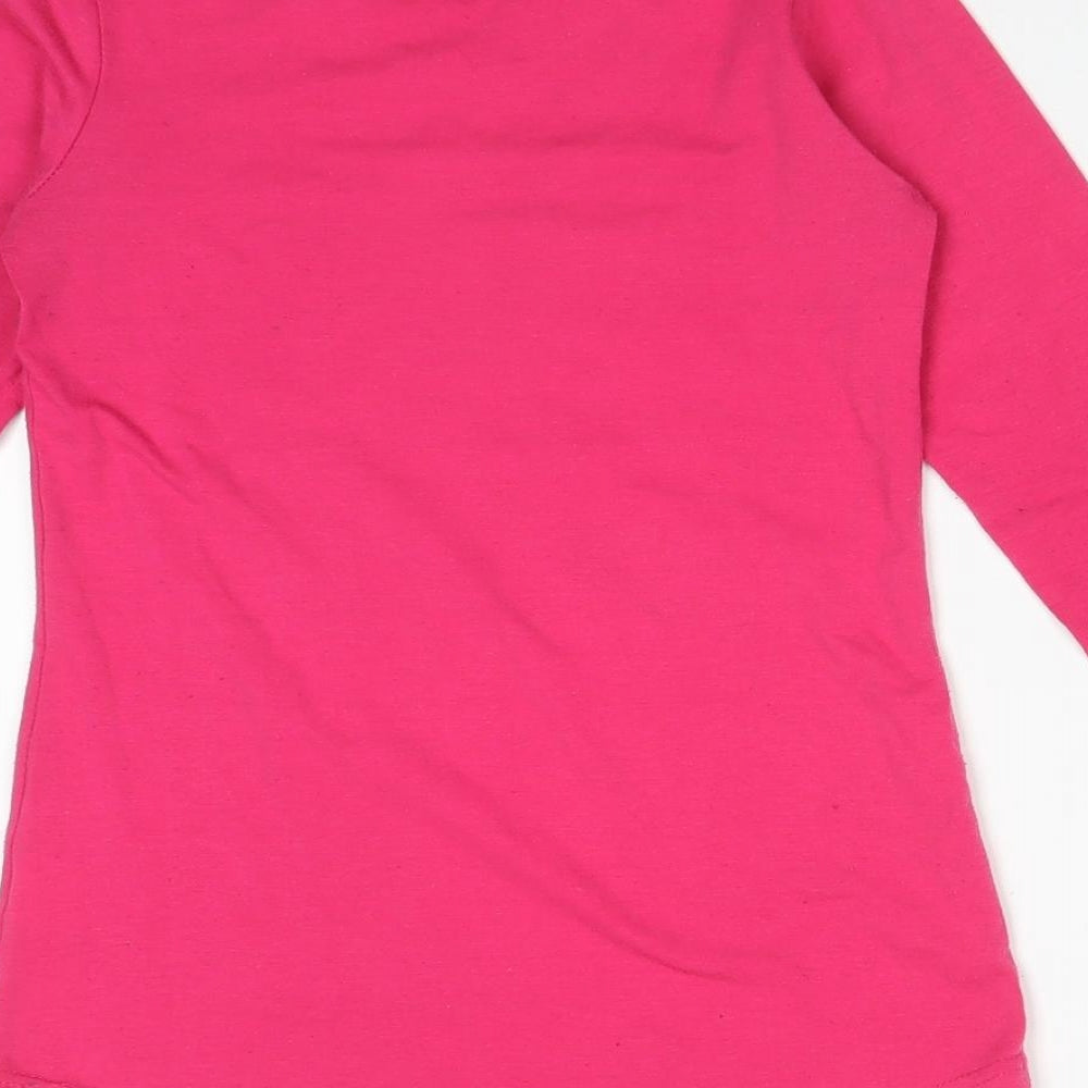 MISS BUNNY Girls Pink Floral  Basic T-Shirt Size 10 Years Round Neck  - SWAN  TODAY