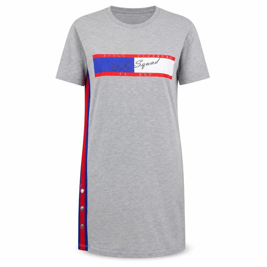 Select Womens Grey  Cotton T-Shirt Dress  Size 8  Round Neck  - BABE SQUAD   STILL FIGURING IT OUT