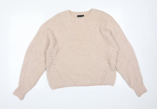 New Look Womens Pink  Acrylic Pullover Sweatshirt Size M