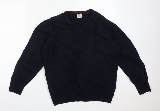 Preloved AUTHENTIC CASUAL WEAR Mens Blue  Wool Pullover Sweatshirt Size L - Front