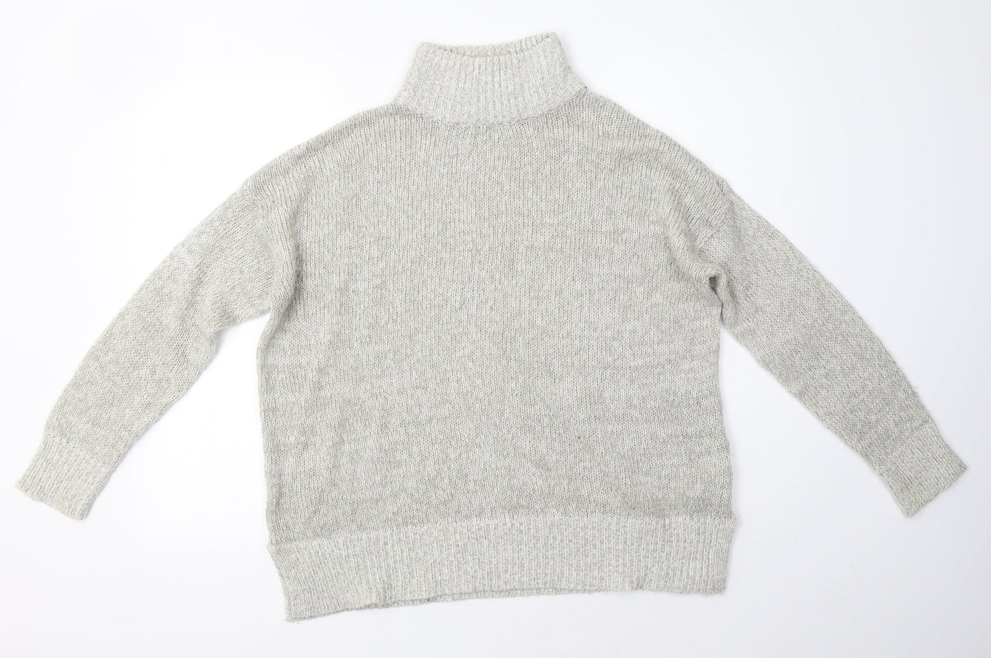 New Look Womens Grey High Neck  Acrylic Pullover Jumper Size M