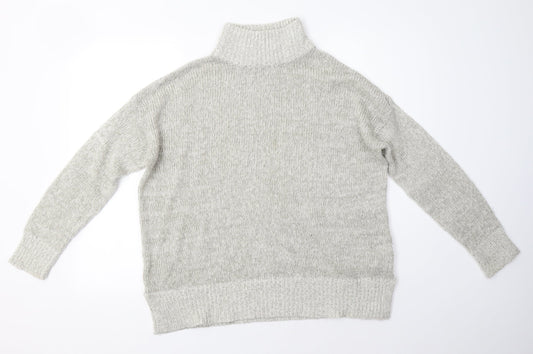 New Look Womens Grey High Neck  Acrylic Pullover Jumper Size M