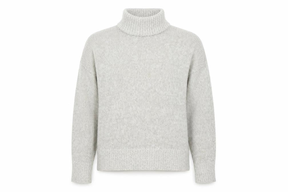 New Look Womens Grey High Neck  Acrylic Pullover Jumper Size M