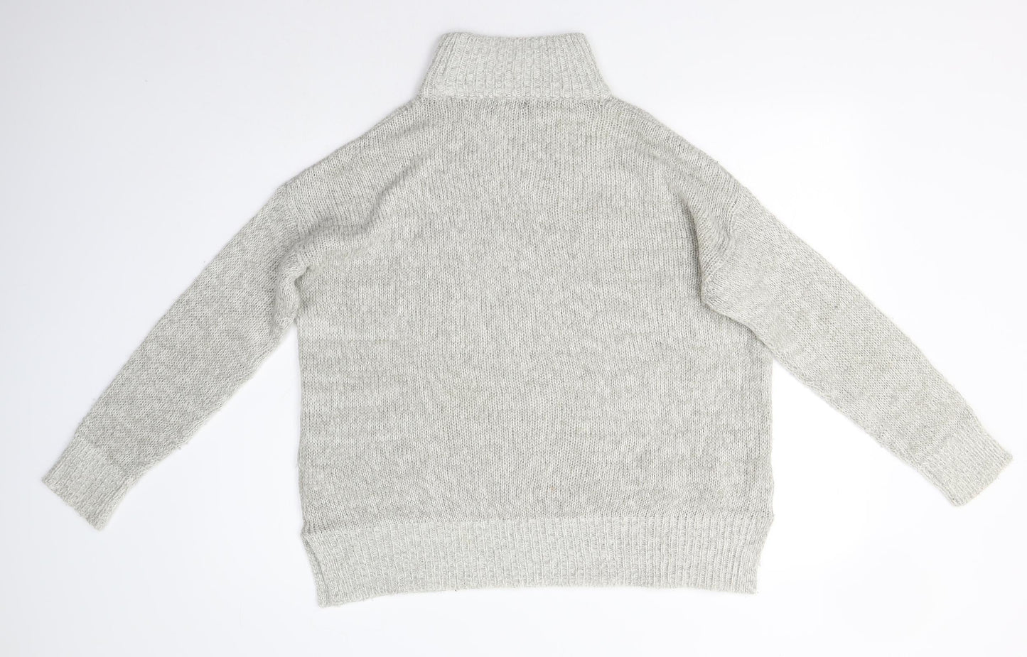 New Look Womens Grey High Neck  Acrylic Pullover Jumper Size M
