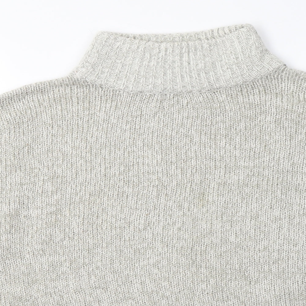 New Look Womens Grey High Neck  Acrylic Pullover Jumper Size M