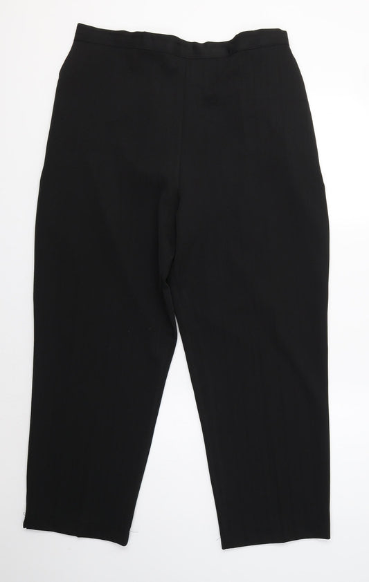 Emma Collection Womens Black  Polyester Cropped Trousers Size 22 L27 in Regular