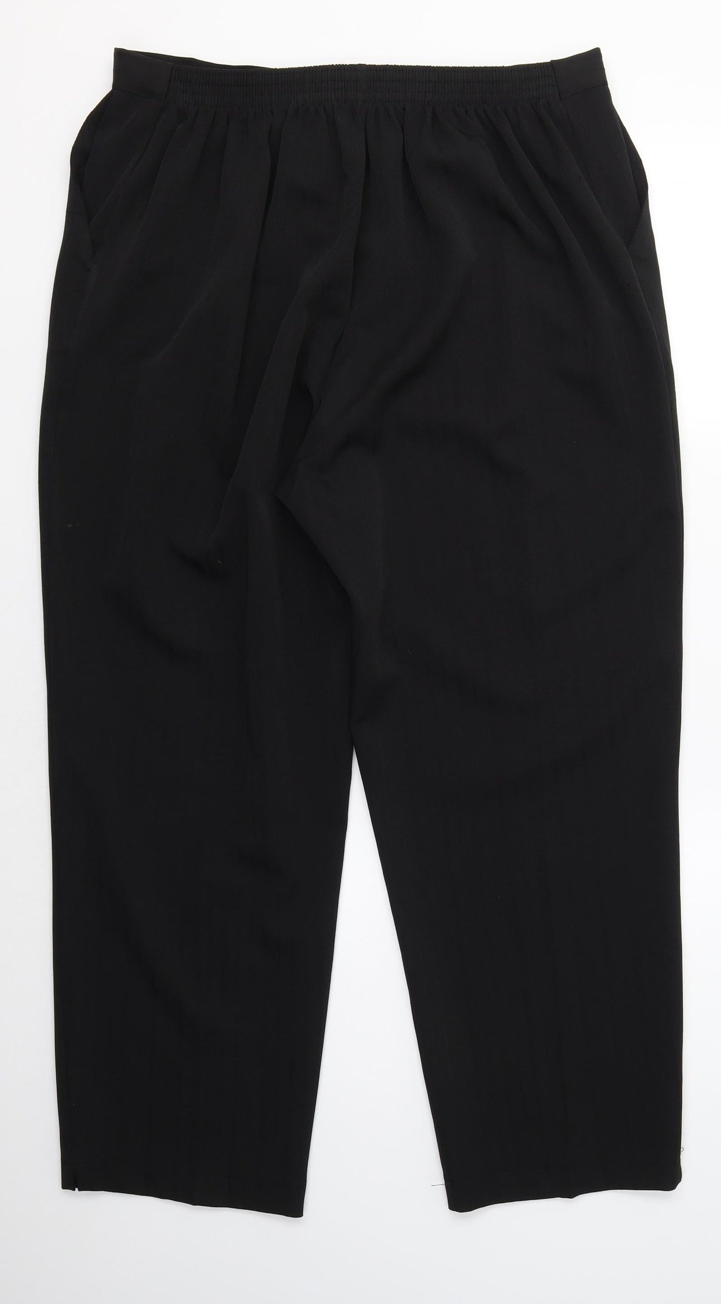 Emma Collection Womens Black  Polyester Cropped Trousers Size 22 L27 in Regular
