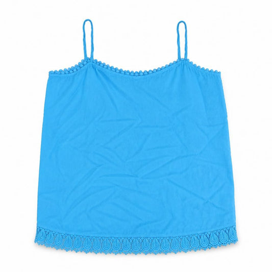 F&F Womens Blue  Viscose Camisole Blouse Size 10 Round Neck