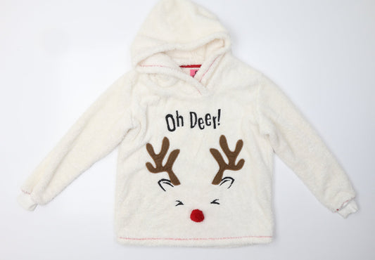 Adore Womens White  Polyester Top Lounge Set Size S   - Oh Deer