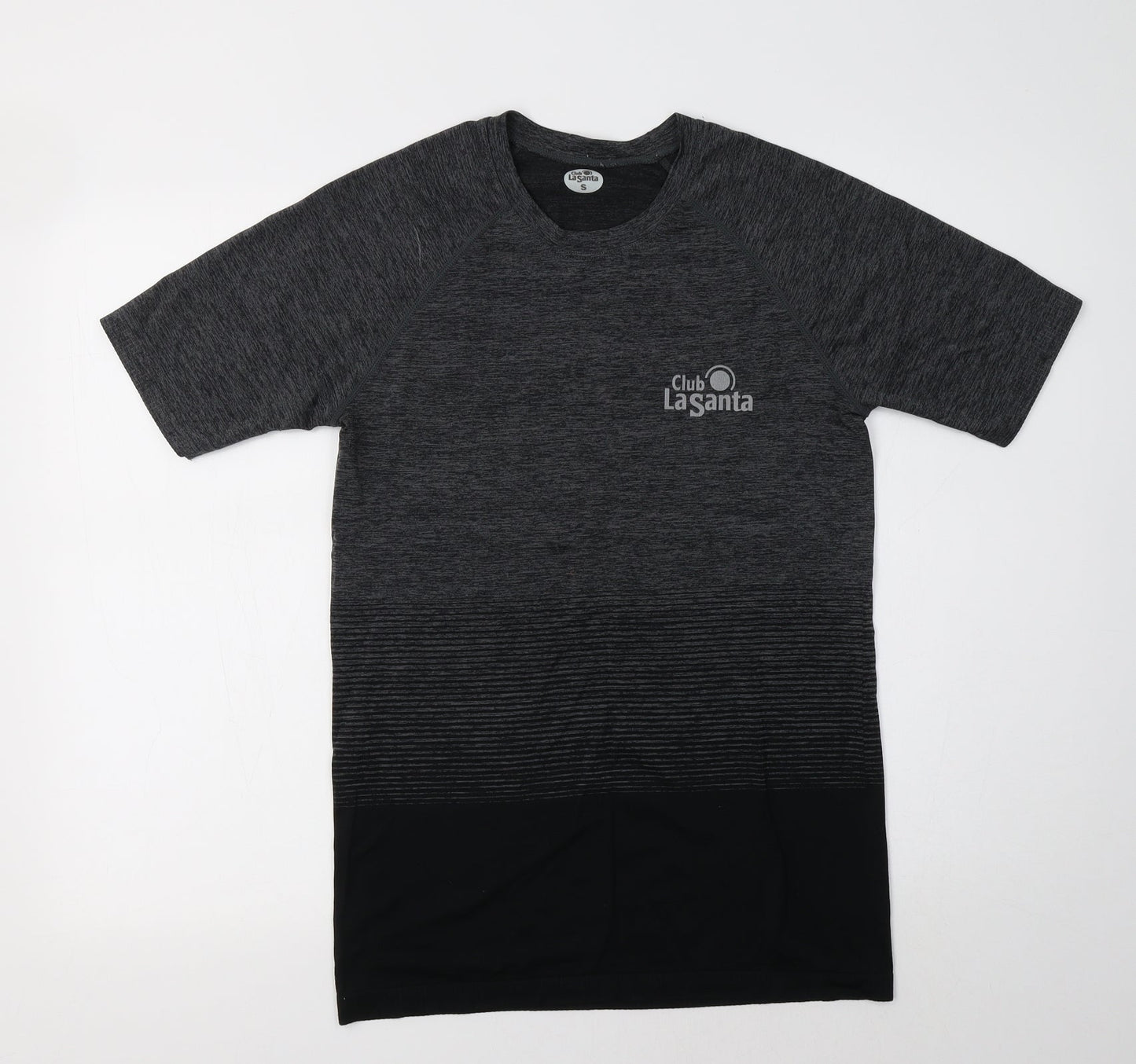 Club la Womens Grey  Polyester Basic T-Shirt Size S Crew Neck